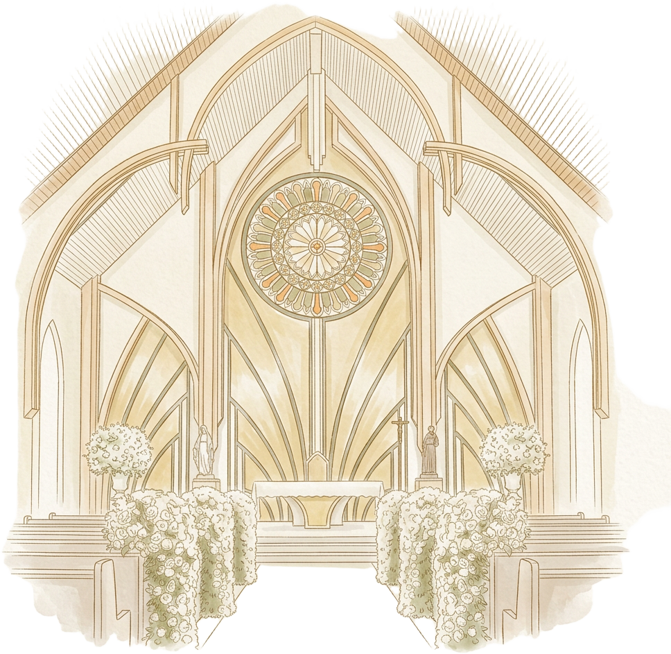 Aquarela da Igreja São Francisco de Assis